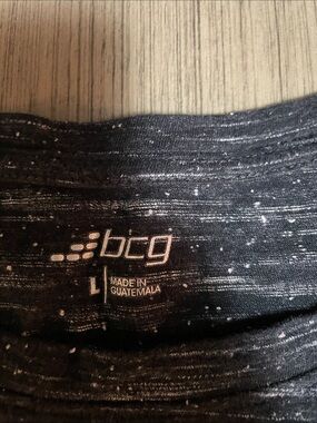 bcg Black Speckle Print Women’s Crew Neck T Shirt
